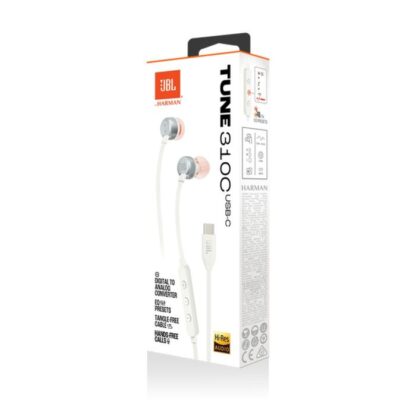 JBL Tune 310C Pure Bass In-Ear-Kopfhörer, (Typ-C), Weiß EU.