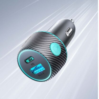 Joyroom Autoladegerät U+C, QC 3.0, PD, 60W, RGB, Schwarz (JR-CCN01) - Image 12