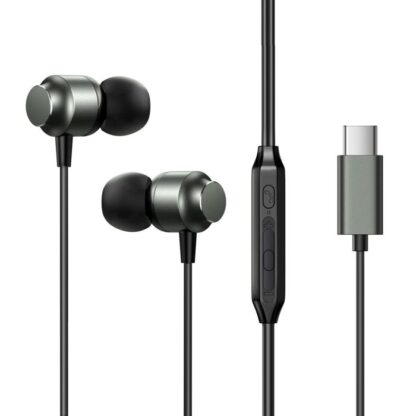 Joyroom Ohrhörer Kabelgebundene In-Ear-Kopfhörer mit Fernbedienung und Mikrofon, Typ-C USB, Grau EU (JR-EC06)