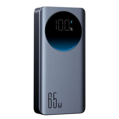 Joyroom Powerbank mit Digitalanzeige, C+C+U, PD 65W, 20000 mAh mit Typ-C zu Typ-C Kabel (1,20m) Schwarz (JR-PBF04). - Image 2