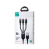 Joyroom 3-in-1 USB - Lightning/ Typ-C/ Micro- USB-Kabel Mehrfarbige Serie A18, 2.4A, 0,3m, Schwarz (S-1T3018A18).