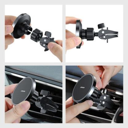 Joyroom Auto-Halterung Kabelloses Ladegerät MagSafe Klammerhalter (Lüftungsschlitz-Version) 4,5-6,7 Zoll, 15W, Schwarz (JR-ZS240-AIR) - Image 7