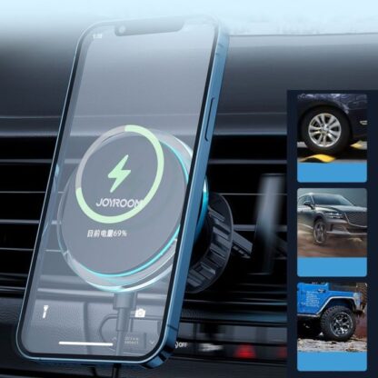 Joyroom Autohalterung Wireless Charger MagSafe (Lüftungsschlitz-Version) 15W, Schwarz (JR-ZS291) - Image 6