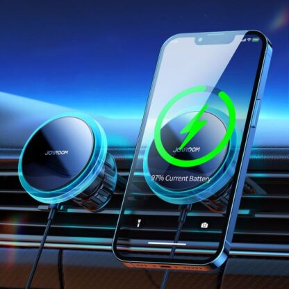 Joyroom Autohalterung Wireless Charger MagSafe (Lüftungsschlitz-Version) 15W, Schwarz (JR-ZS291) - Image 13