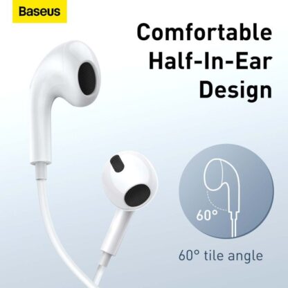Baseus Kopfhörer Encok H17 In-Ear kabelgebundene Ohrhörer mit 3,5 mm Klinkenstecker kabelgebundene Kopfhörer Weiß (NGCR020002) - Image 15