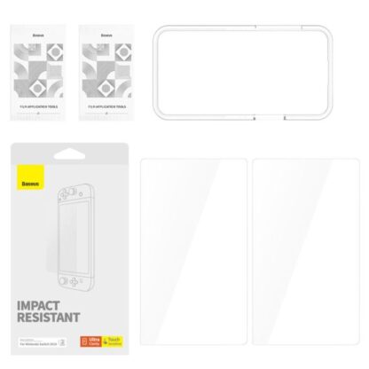 Baseus Crystal Hartglas für Nintendo Switch 2019 mit Montagesatz, Transparent (P6001205K201-00). - Image 3