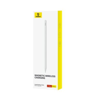 Baseus Tablet Stift Reibungsloses Schreiben 2 Kabelloses Laden mit LED-Anzeige + Aktive Austauschbare Spitze für iPad, Weiß (P80015803213-00)