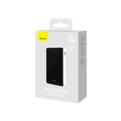 Baseus Powerbank Magnetisches Kabelloses Laden (Mit Xiaobai Typ-C zu Typ-C 60W(20V/3A) 0,5m) MagSafe 15W / PD 20W, 10000 mAh, Weiß (PPCX000202)
