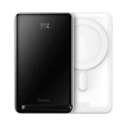 Baseus Powerbank Magnetisches Kabelloses Laden (Mit Xiaobai Typ-C zu Typ-C 60W(20V/3A) 0,5m) MagSafe 15W / PD 20W, 10000 mAh, Weiß (PPCX000202) - Image 2