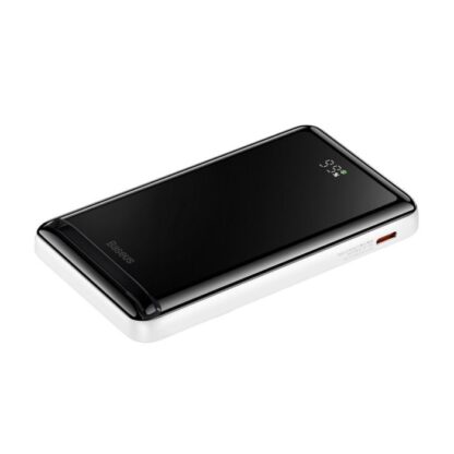Baseus Powerbank Magnetisches Kabelloses Laden (Mit Xiaobai Typ-C zu Typ-C 60W(20V/3A) 0,5m) MagSafe 15W / PD 20W, 10000 mAh, Weiß (PPCX000202) - Image 9
