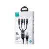 Joyroom USB - Typ-C 2x/ Lightning/ Micro USB Kabel, 3.5A, 1,2m, Schwarz (S-1T4018A18)