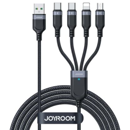 Joyroom USB - Typ-C 2x/ Lightning/ Micro USB Kabel, 3.5A, 1,2m, Schwarz (S-1T4018A18) - Image 2