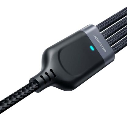 Joyroom USB - Typ-C 2x/ Lightning/ Micro USB Kabel, 3.5A, 1,2m, Schwarz (S-1T4018A18) - Image 3
