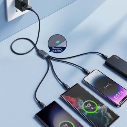Joyroom USB - Typ-C 2x/ Lightning/ Micro USB Kabel, 3.5A, 1,2m, Schwarz (S-1T4018A18) - Image 9