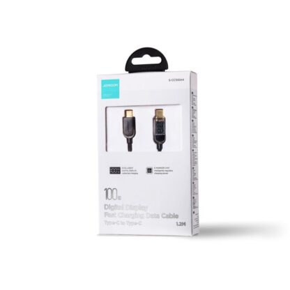 Joyroom Typ-C - Typ-C Datenkabel 100W, 1,2m mit Digitalanzeige, Schwarz (S-CC100A4).