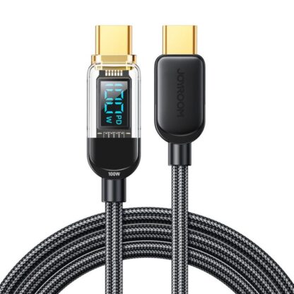 Joyroom Typ-C - Typ-C Datenkabel 100W, 1,2m mit Digitalanzeige, Schwarz (S-CC100A4). - Image 2