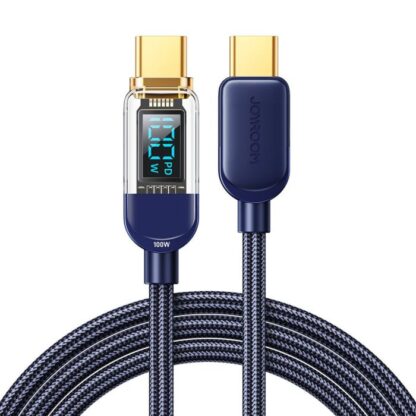 Joyroom Type-C - Type-C Datenkabel 100W, 1,2m mit Digitalanzeige Blau (S-CC100A4) - Image 2