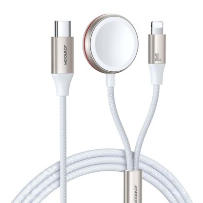 Joyroom Kabelloses Apple Watch Ladegerät mit Type-C und Lightning Kabel 1,5m, 3,5W, Weiß (S-IW012) - Image 3