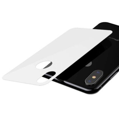 Baseus iPhone Xs 0,3 mm Vollabdeckung gebogenes T-Glas Rückseitenprotektor Weiß (SGAPIPH58-BM02) - Image 4