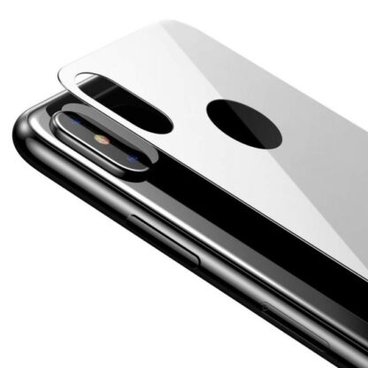 Baseus iPhone Xs 0,3 mm Vollabdeckung gebogenes T-Glas Rückseitenprotektor Weiß (SGAPIPH58-BM02) - Image 5