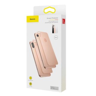 Baseus iPhone Xs 0,3 mm Vollflächige gebogene T-Glas-Rückenschutz Gold (SGAPIPH58-BM0V)