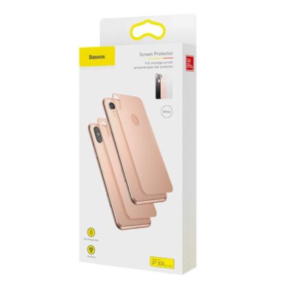 Baseus iPhone Xr 0,3 mm Vollabdeckung gebogenes T-Glas Rückseitenfolie Schwarz (SGAPIPH61-BM01)