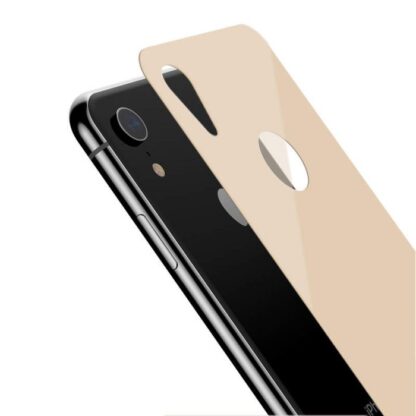 Baseus iPhone Xr 0,3 mm Vollständige Abdeckung gebogenes T-Glas Rückenschutz Gold (SGAPIPH61-BM0V). - Image 6
