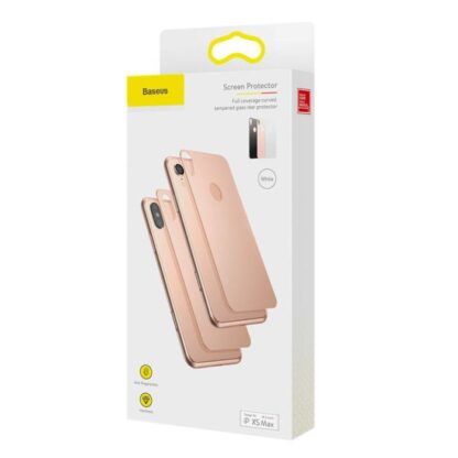 Baseus iPhone Xs Max 0,3 mm Vollflächige gebogene T-Glas Rückseitenfolie Weiß (SGAPIPH65-BM02)