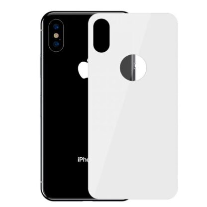 Baseus iPhone Xs Max 0,3 mm Vollflächige gebogene T-Glas Rückseitenfolie Weiß (SGAPIPH65-BM02) - Image 2