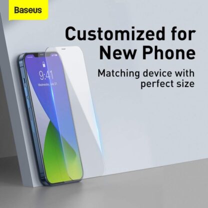 Baseus iPhone 12 Pro Max 0,3 mm Vollglas Panzerglas (2 Stück) Weiß (SGAPIPH67N-LS02) - Image 3