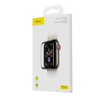 Baseus iWatch 0,23 mm gebogenes Bildschirm T-Glas rissfeste Kanten 42 mm Schwarz (SGAPWA4-D01)