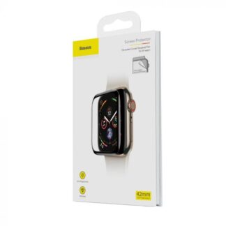 Baseus iWatch 0,2 mm Vollbild gewölbter T-Glas Soft Displayschutz 42mm, Schwarz (SGAPWA4-F01).