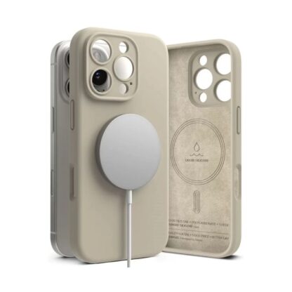 Ringke iPhone 16 Pro Max Hülle Silikon Magnetisch Stein