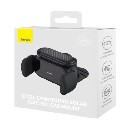 Baseus Auto-Halterung Steel Cannon Pro Solar Elektrische Handyhalterung passend für 5,4 bis 6,7 Zoll, Schwarz (SUGP010001)