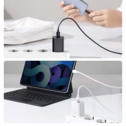 Baseus Reiseladegerät-Set Super Si 1C QC (mit Simple Wisdom Kabel Typ-C zu Lightning 1m) 20W EU Weiß (TZCCSUP-B02) - Image 9