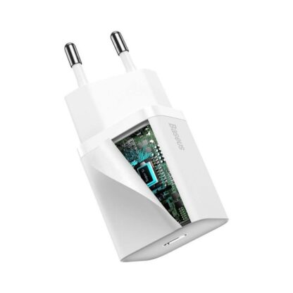 Baseus Reiseladegerät-Set Super Si 1C QC (mit Simple Wisdom Kabel Typ-C zu Lightning 1m) 20W EU Weiß (TZCCSUP-B02) - Image 17
