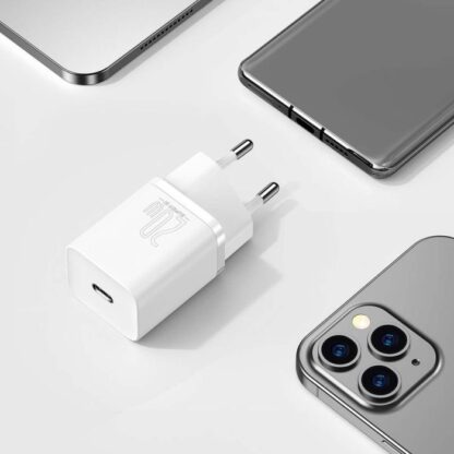Baseus Reiseladegerät-Set Super Si 1C QC (mit Simple Wisdom Kabel Typ-C zu Lightning 1m) 20W EU Weiß (TZCCSUP-B02) - Image 18