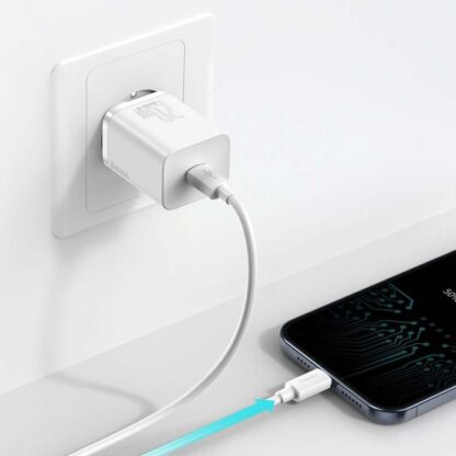 Baseus Reiseladegerät-Set Super Si 1C QC (mit Simple Wisdom Kabel Typ-C zu Lightning 1m) 20W EU Weiß (TZCCSUP-B02) - Image 20