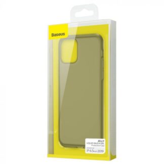 Baseus iPhone 11 Pro Max Hülle Jelly Flüssiges Silikagel Schutz Transparent Schwarz (WIAPIPH65S-GD01)