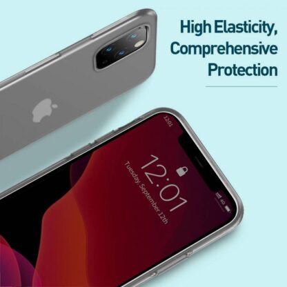 Baseus iPhone 11 Pro Max Hülle Jelly Flüssiges Silikagel Schutz Transparent Schwarz (WIAPIPH65S-GD01) - Image 11