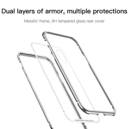 Baseus iPhone X Hülle Magnet-Hardware Silber (WIAPIPHX-CS0S) - Image 4