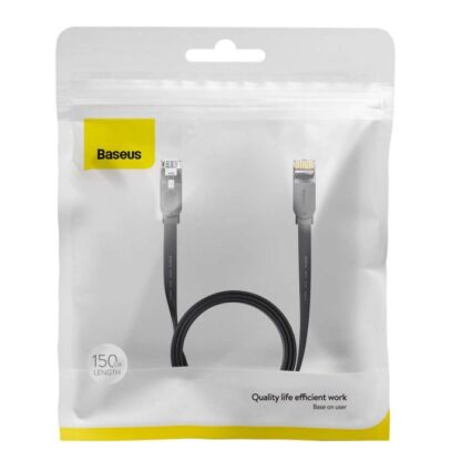 Baseus Netzwerkkabel High Speed (CAT6) von RJ45 (Flachkabel) 1 Gbps, 2m Schwarz (WKJS000101)