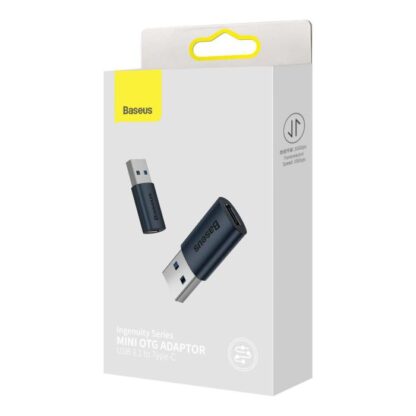 Baseus Adapter Ingenuity Serie Mini OTG Adapter USB-A 3.1 Stecker zu Typ-C Buchse Blau (ZJJQ000103).