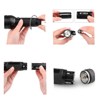 UV Schwarzlicht Taschenlampe mit Handschlaufe – Anti-Flecken, Schwarz - Image 5