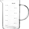 Messbecher Glas mit Henkel Medidores 1 Liter Ideal zum Messen von Flüssigkeiten, hitzebeständig