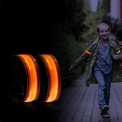 Aufladbares USB Leuchtarmband für Kinder / Erwachsene zum Sport / Joggen / Radfahren (28-32cm) – Neon Gelb - Image 3