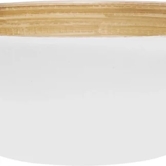 Schüssel Bamboo natural weiss matt 15 vm Ideal für Salate und Snacks, nachhaltig und umweltfreundlich
