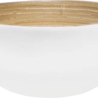 Schüssel Bamboo natural weiss matt 16 cm Vielseitige Bambusschale für den täglichen Gebrauch