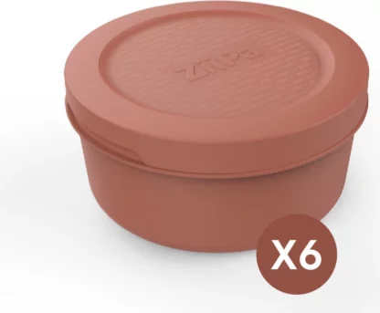 Spetina 6 Pizzateig-Boxen Terracotta