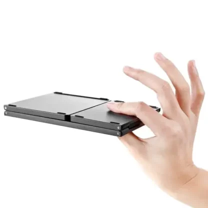 Faltbare Mini Bluetooth Tastatur Keyboard (QWERTY) mit Touchpad – Schwarz - Image 3